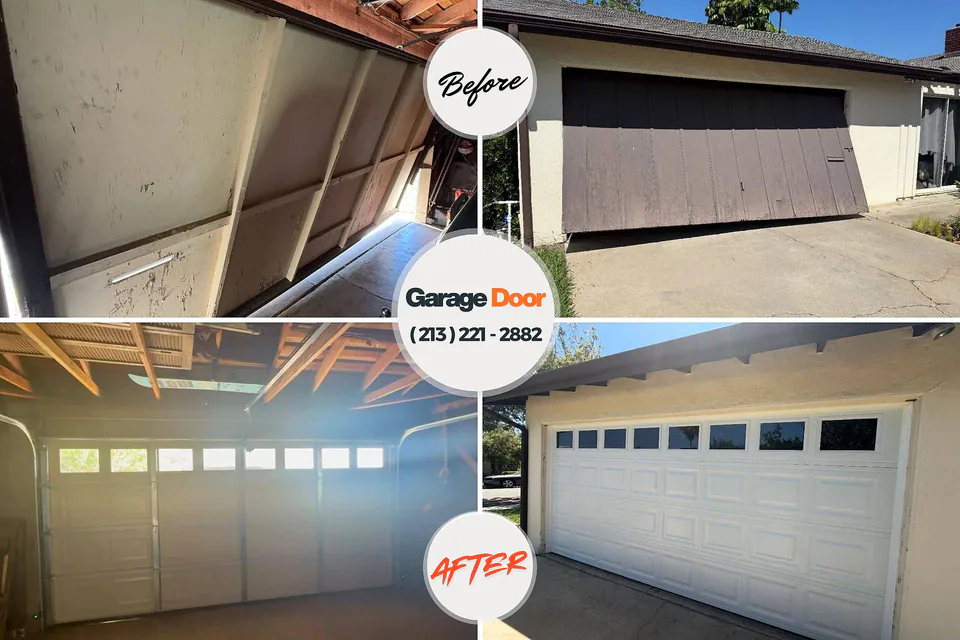 Before and after: garage door repair Keokuk, IA